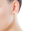 Aretes Real Sisy de Plata Vermeil rosa con Onix - Image 2