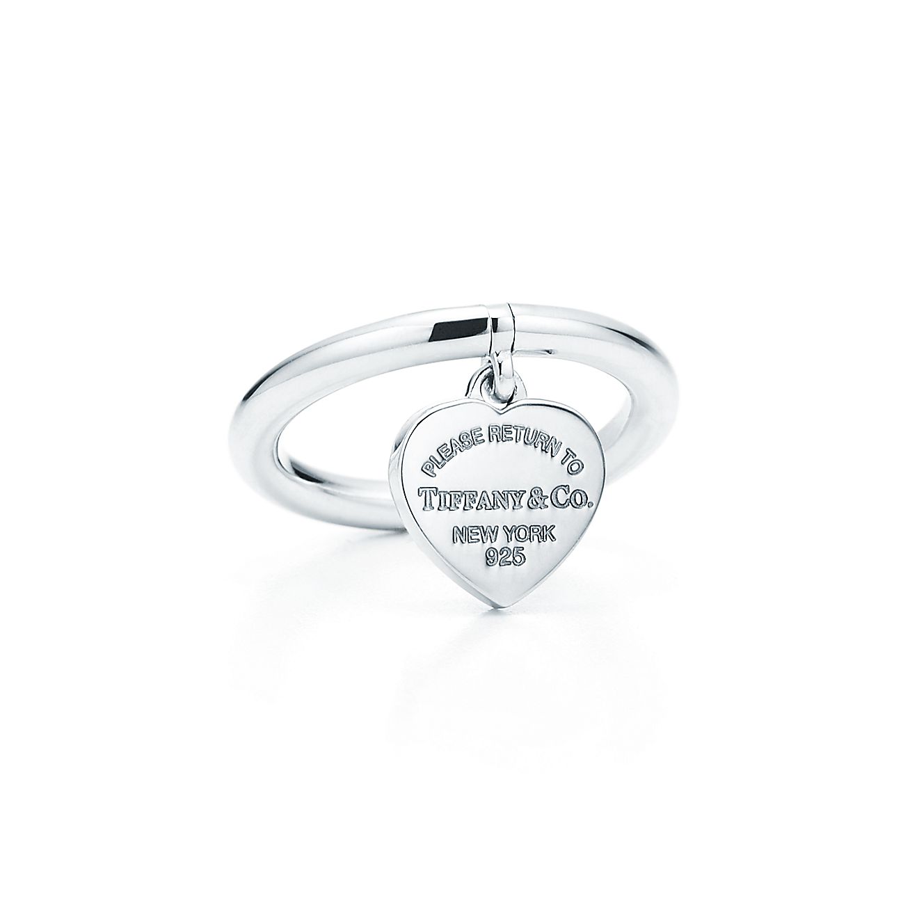 Heart Tag Ring in Silver